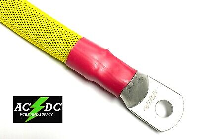 4/0 AWG NEON YELLOW  BRAIDED Copper Battery Cable Power Wire Car, Inverter, RV
