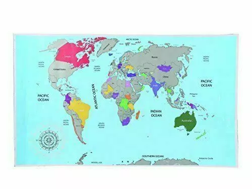 WIDETA Carte du monde à gratter en italien, XXL (82 x 43 cm
