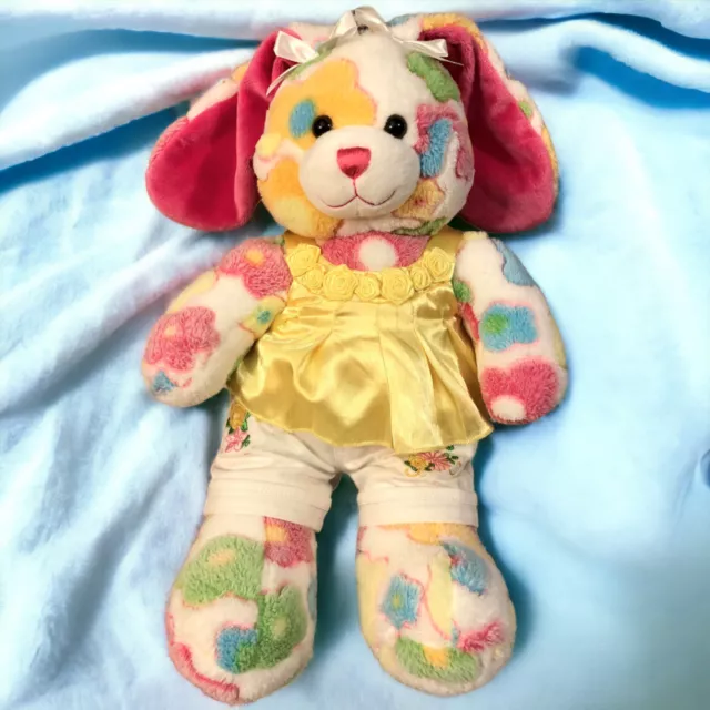 BAB Spring Fun Bunny Bright Flowers 16" Build A Bear Spring Easter