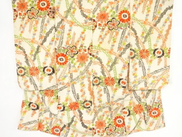 36085# Japanese Kimono / Antique Kimono For Girls / Kiku