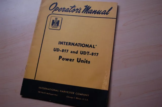 IH INTERNATIONAL UDT UD-187 POWER UNIT User Owner Operator Operation Manual book