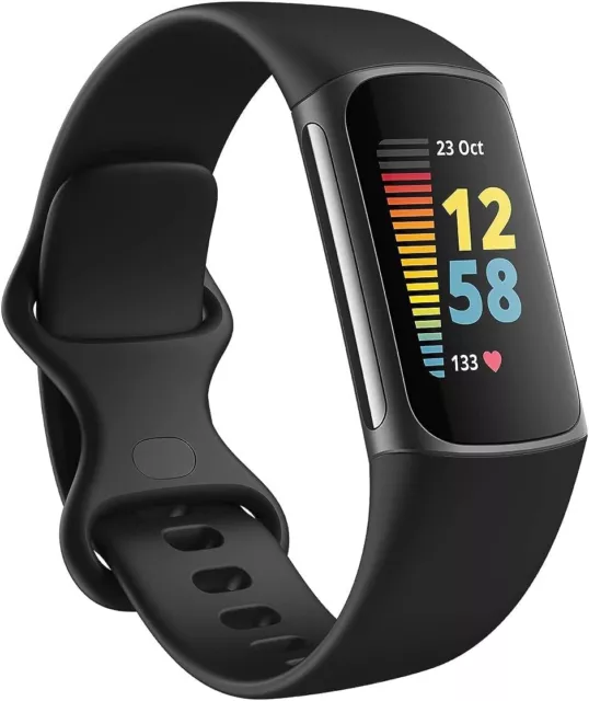 NEW Fitbit Charge 5 Fitness Activity Tracker GPS ECG FB421 Black/White/Blue