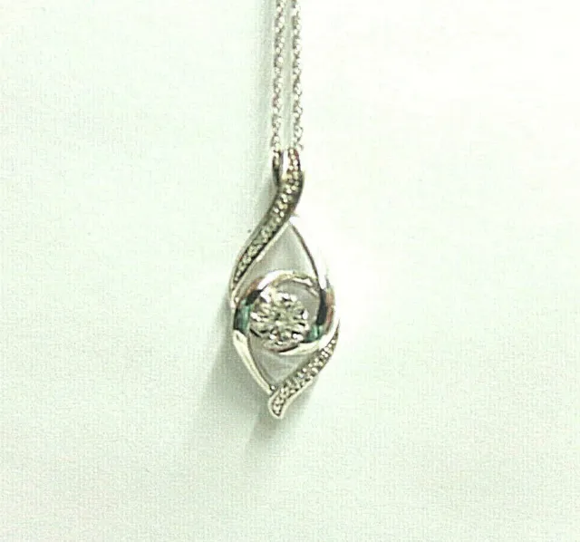 Diamond necklace in sterling silver sz 18in lg wgt 5.1 grams tcw .07