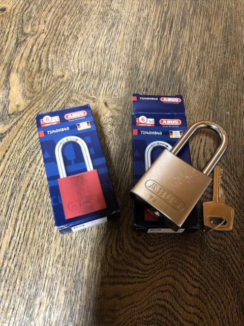 Lot Of 2 Abus 72/40HB40 LOCKOUT PADLOCK Aluminum Silver New