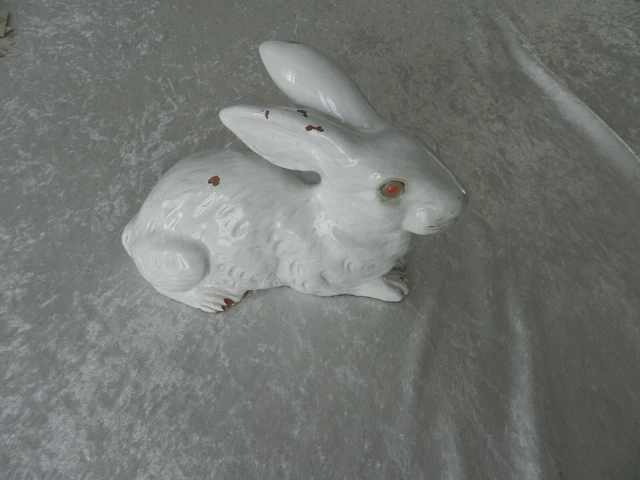 Déco de jardin Ancien Lapin en Poterie de Bavent terre cuite vernissée
