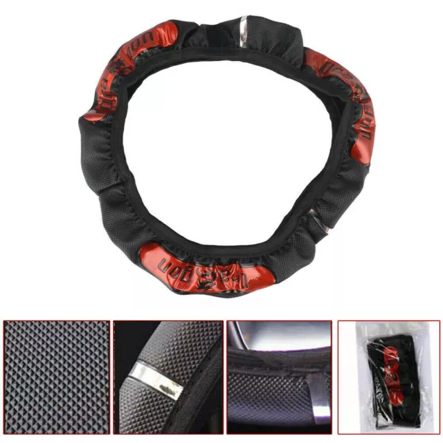 1x 15''/38cm PU Leather Car Steering Wheel Cover Anti-slip Protector Accessories