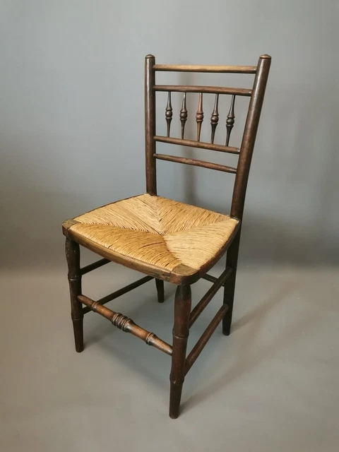 Antique Victorian Spindle back Chair, Cane seat