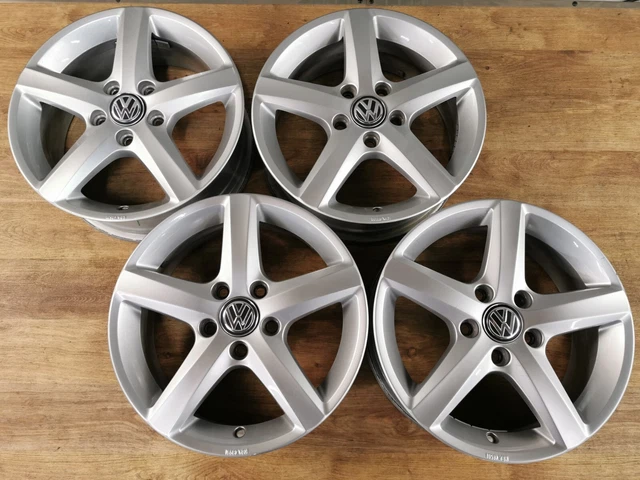 4 ALLOY RIMS VW Aspen 5G0071496 5G060102CE Golf 7 sportsvan rims 6Jx16 ...