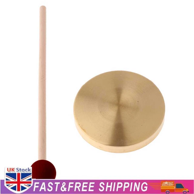21cm Hand Gong Copper Cymbals with Wooden Stick Chapel Opera Percussion Kids Toy