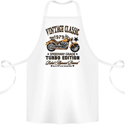 Vintage Classic Motorcycle Motorbike Biker Cotton Apron 100% Organic