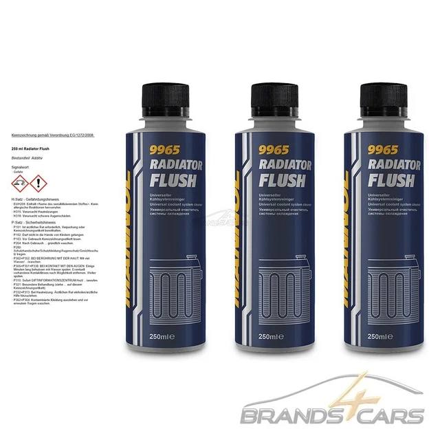 3x 250ml MANNOL RADIATORE FLUSH ADDITIVO SISTEMA FRIGORIFERO DETERGENTE PROTEZIONE FRIGORIFERO