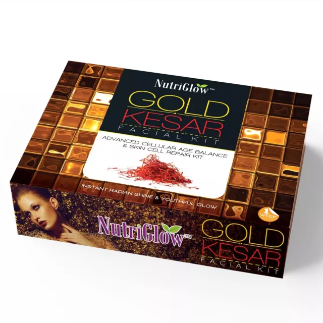 NutriGlow Gold Kesar Facial Kit 6-Pieces Skin Care Set-(260 gm) for Anti Aging