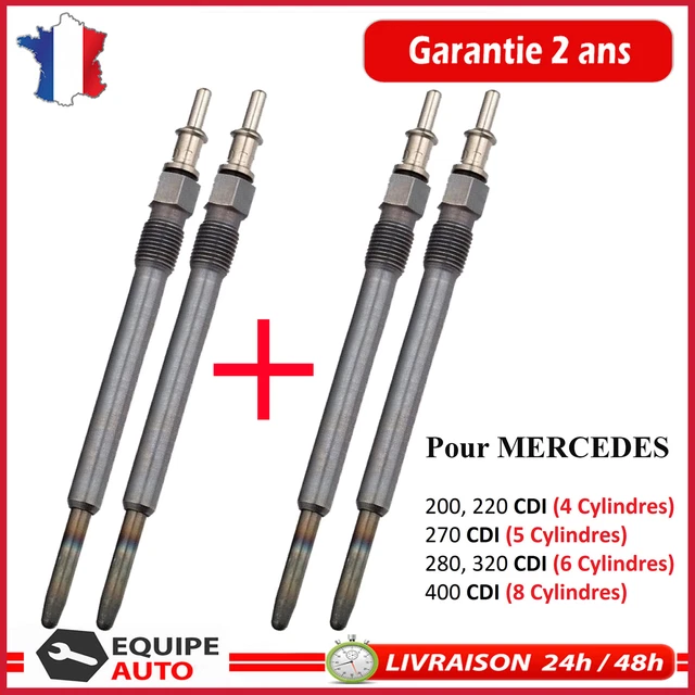 Lot De 4 Bougies De Préchauffage Pour MERCEDES Classe A 160 CDi & Vaneo 1.7 CDi | Réf. 88900718 / 0011592701