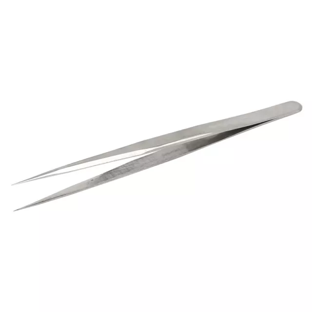 RST-11 Non-corrosive Stainless Steel Anti Static Pointed Tip Tweezer Silver Tone