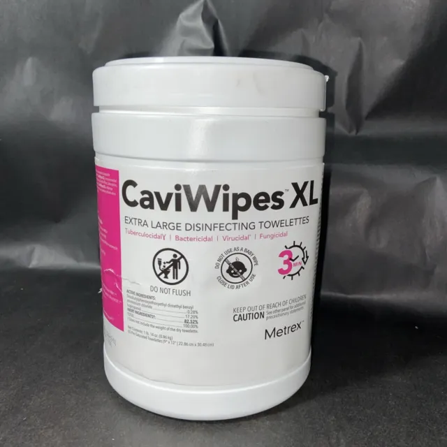 Caviwipes XL EXTRA LARGE Surface Disinfectant Wipes NEW SEALED Towelette Metrex