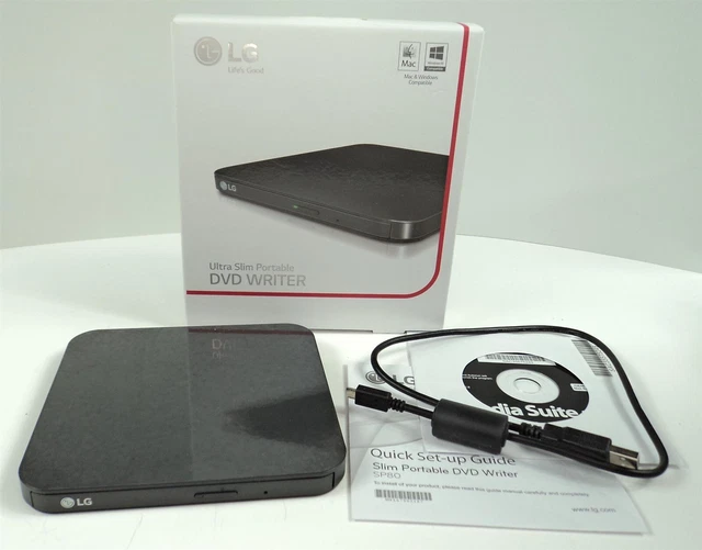 LG ULTRA SLIM Portable DVD Writer PC Mac Compatible 100 Complete 16