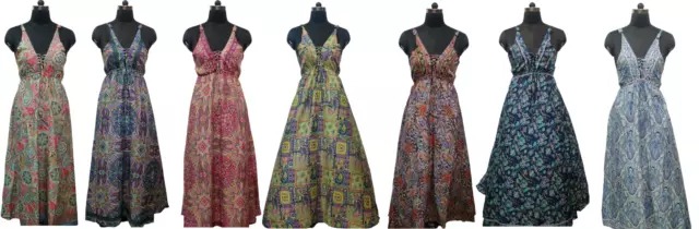 Venta al por mayor 20 piezas indio gitano Hippie seda Maxi vestido de...