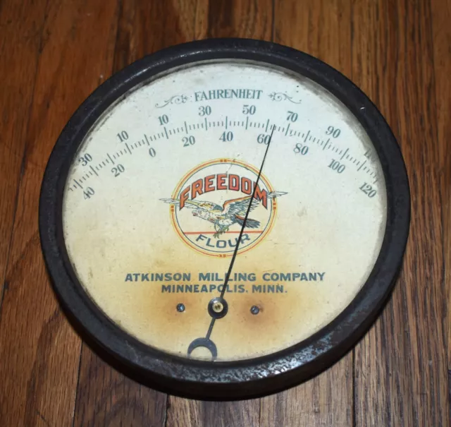 Vintage Freedom Flour Atkinson Milling Co Minneapolis MN Advertising Thermometer