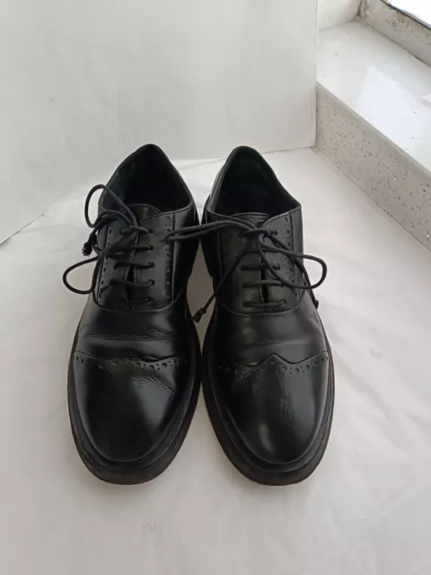 Marsell men shoes Casual Wingtip Oxford Black Leather Size 44