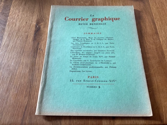 LE COURRIER GRAPHIQUE REVUE DES ARTS GRAPHIQUES N° 5 1937, très bon état