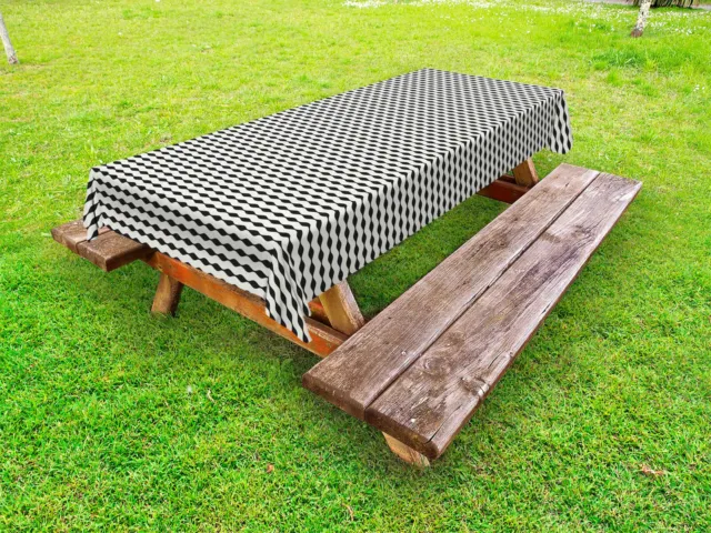 Art Deco Outdoor Tischdecke Minimal Curly Stripes Fluss Gartentisch Servietten