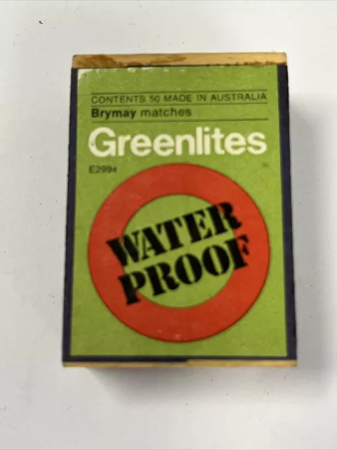 Brymay Greenlites Waterproof Matches Plywood Matchbox # 1