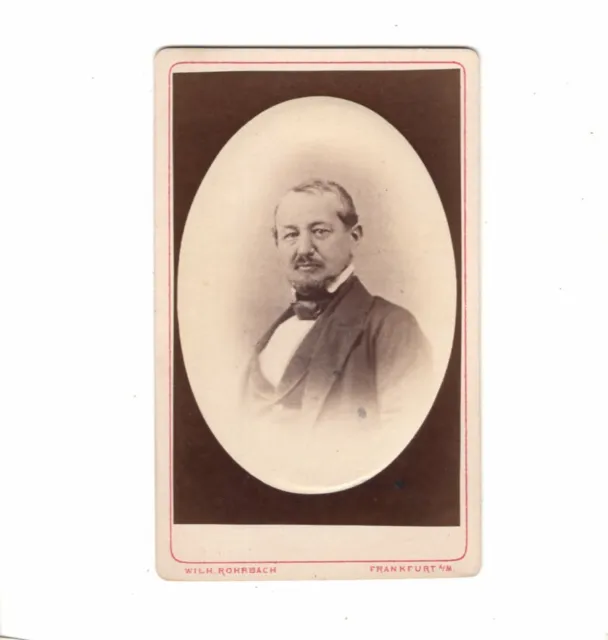 Wilh. Rohrbach CDV Foto Herrenportrait - Frankfurt Main 1870er