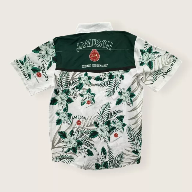 Jameson Irish Whiskey Hawaiian Shirt Mens Medium Button Up Short Sleeve Promo 2