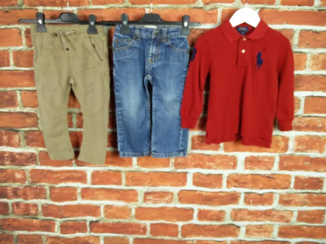 Baby Boy Bundle Age 18-24 Months Timberland Ralph Lauren M&S Jeans Polo Top 92Cm