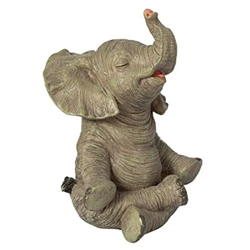 Globe Imports WW-579 Meditating Elephant Figurine, 6 1/2 inch High, This
