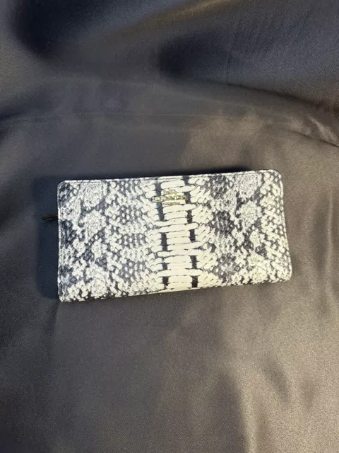 Coach Skinny Wallet In Colorblock F53684 Snake Embossed Leather Coach Skinny Wallet In Colorblock F53684 Snake Embossed Leather