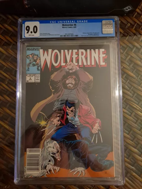 Wolverine # 6 Rare 📰NewsStand Ed📰 (Apr 1989, Marvel Comics) CGC grade 9.0