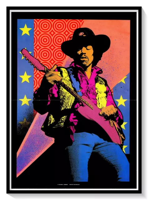 Jimi Hendrix by Arminski & Clapton's Les Paul 2-Sided 1995 Mag Insert Poster