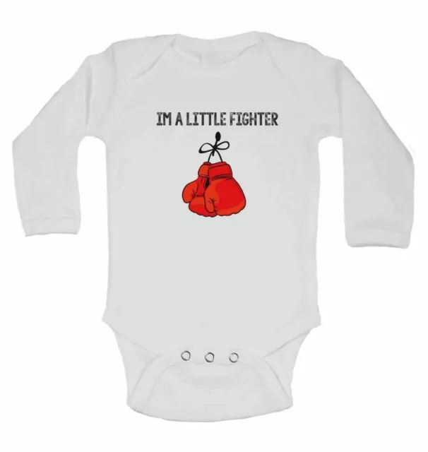 Im a Little Fighter - Di Cotone a Manica Lunga Bambino Body per ragazzi, Ragazze