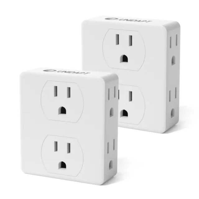 Multi Plug Outlet Splitter, Multiple Outlet Extender Adapter with 6 Electrica...