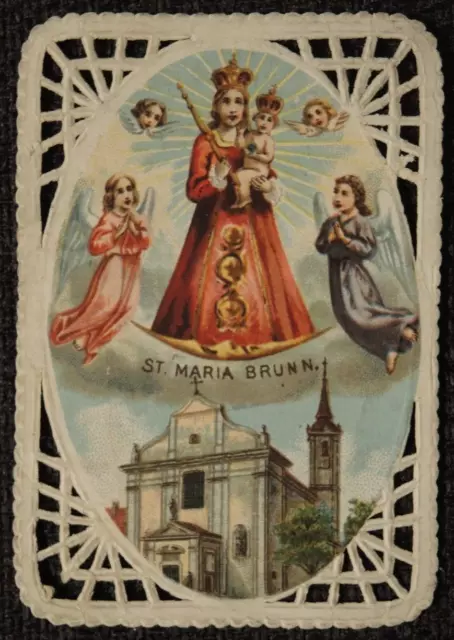 Andachtsbild  MARIA BRUNN    holy card  santino - Spitzenbild  canivet  #129