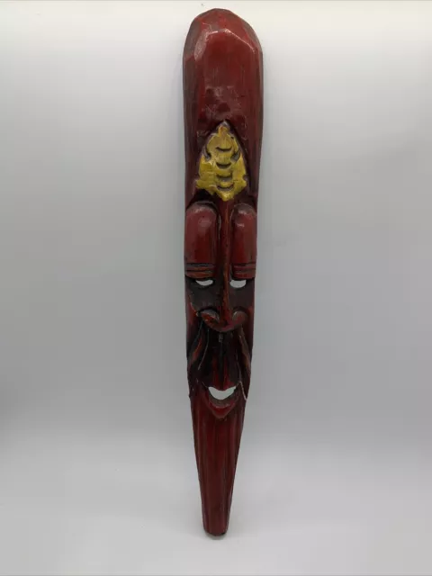 Hand Carved Tribal Wooden Mask Face