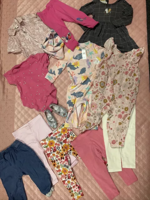 Baby Girl large clothes bundle size 12-18 Months Various Brands