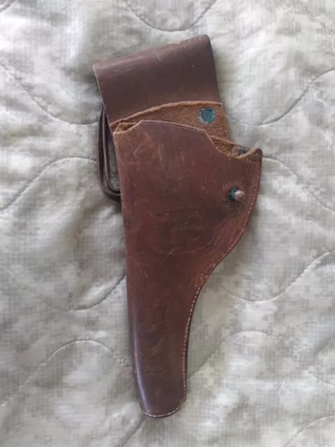 WWI US Army Leather Holster M1917 45 Revolver Marked G&K 1917 - Damage