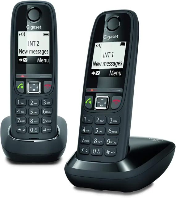 Telefono Gigaset AS470 Dúo Negro Dúo de teléfonos inalámbricos ECO DECT