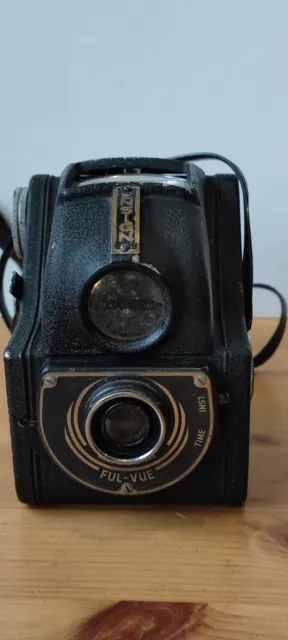Cámara fotográfica vintage Ensign Ful-Vue década de 1940 - necesita atención - utilería/decoración