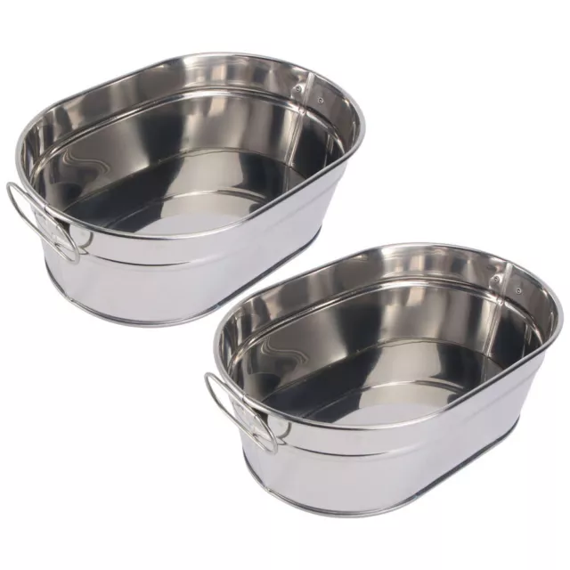 2 Stainless Steel Seafood & Beverage Buckets for Bar & Home-IQ