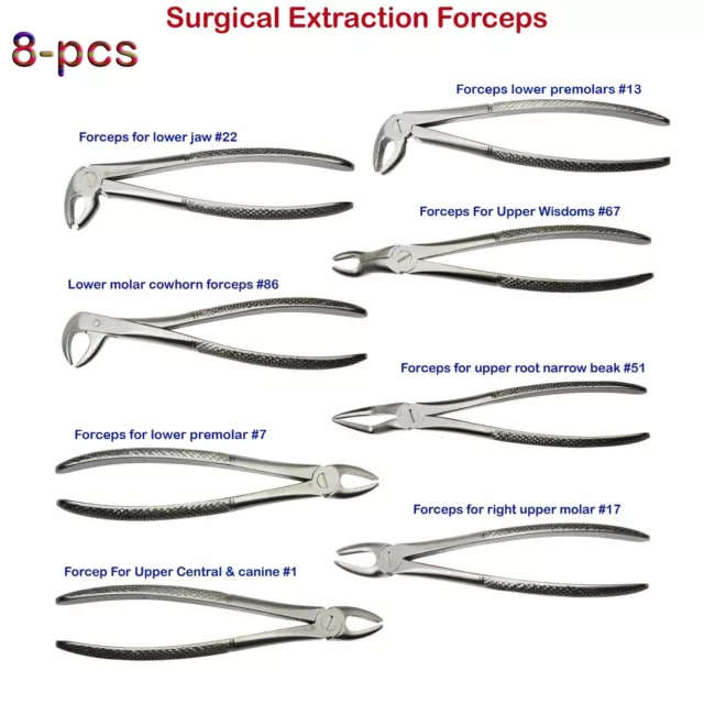 Chirurgical Racines Dents Extraction Forceps pour Oral Dentaire Instruments Kit