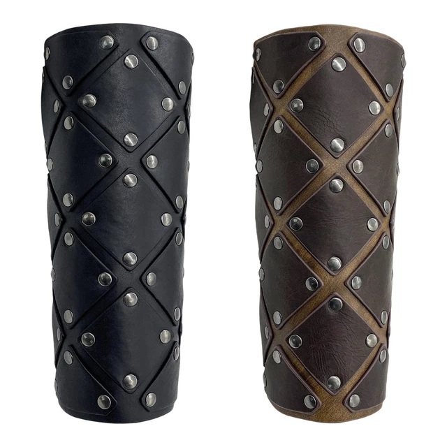 Medieval Arm Guards PU Leather Renaissance Adjustable Arm Guards