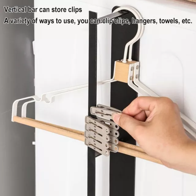 Black Magnetic Towel Holder Double Tier Hanger Storage Rack  Refrigerator