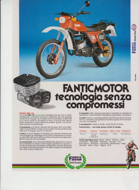 advertising Pubblicità FANTIC MOTOR RSX 125 1982-MOTOITALIANE EPOCA ENDURO