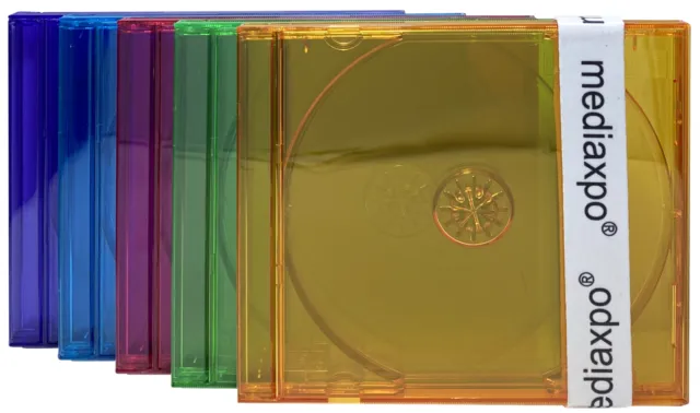 100 STANDARD Assorted Clear Color CD Jewel Case