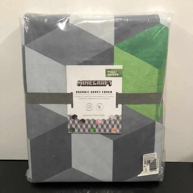 Cubierta de edredón con impresión orgánica de cerámica Barn niños Minecraft nueva