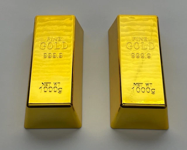 FAKE GOLD BULLION Bars Fine Gold Bar Prop Decoration USA SELLER 2