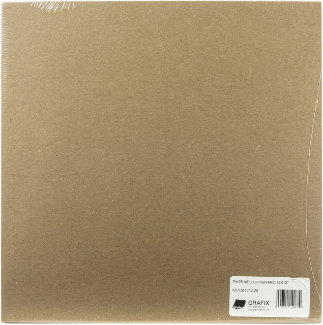 Paquete de 2 hojas de aglomerado Grafix peso mediano 12""X12"" 25/paquete natural CB121225